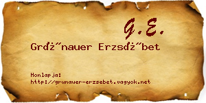 Grünauer Erzsébet névjegykártya
